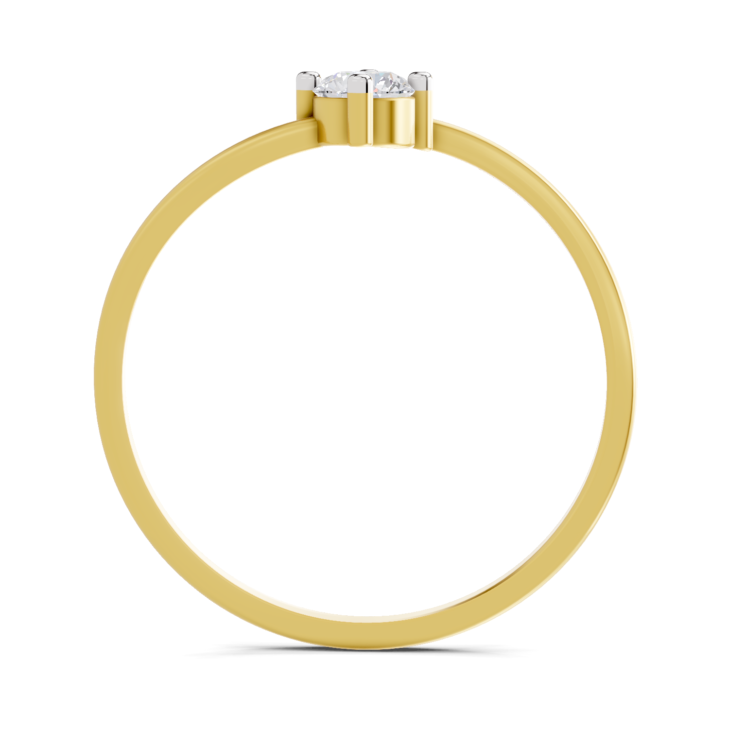 Lab Grown Diamond 0.18CT 925 Sterling Silver Gold Plated Round Shape Ring