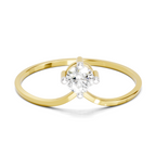 Lab Grown Diamond 0.18CT 925 Sterling Silver Gold Plated Round Shape Ring