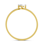 Lab Grown Diamond 0.18CT 925 Sterling Silver Gold Plated Round Shape Ring
