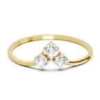 Lab Grown Diamond 0.18CT 925 Sterling Silver Gold Plated Round Shape Ring