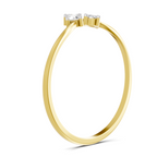 Lab Grown Diamond 0.18CT 925 Sterling Silver Gold Plated Round Shape Ring
