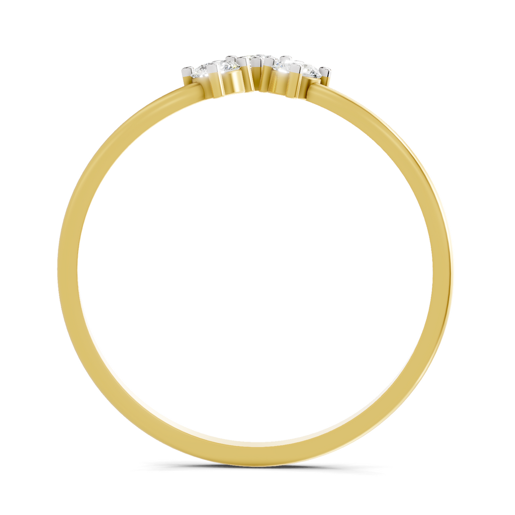 Lab Grown Diamond 0.18CT 925 Sterling Silver Gold Plated Round Shape Ring