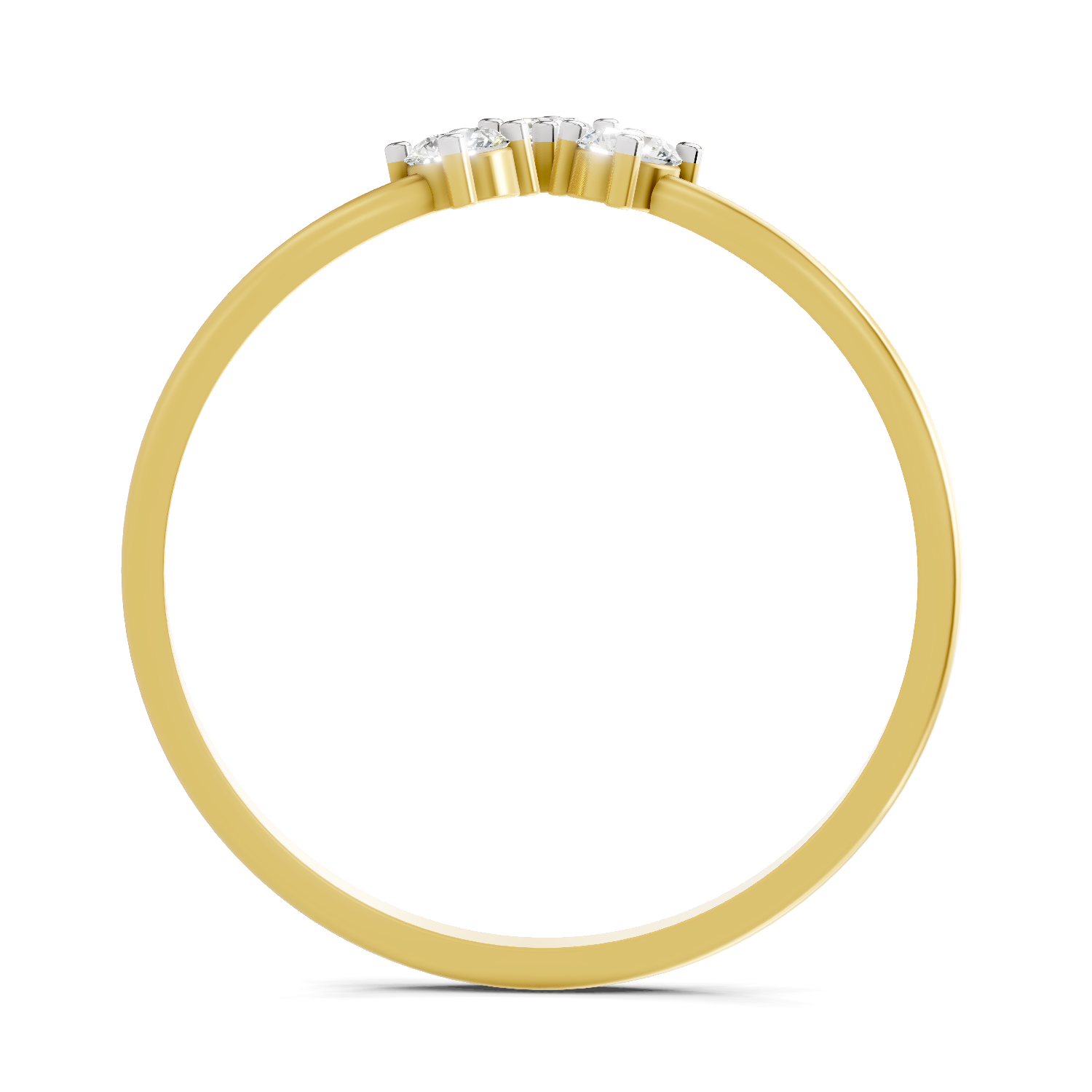 Lab Grown Diamond 0.18CT 925 Sterling Silver Gold Plated Round Shape Ring