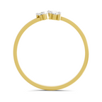 Lab Grown Diamond 0.18CT 925 Sterling Silver Gold Plated Round Shape Ring