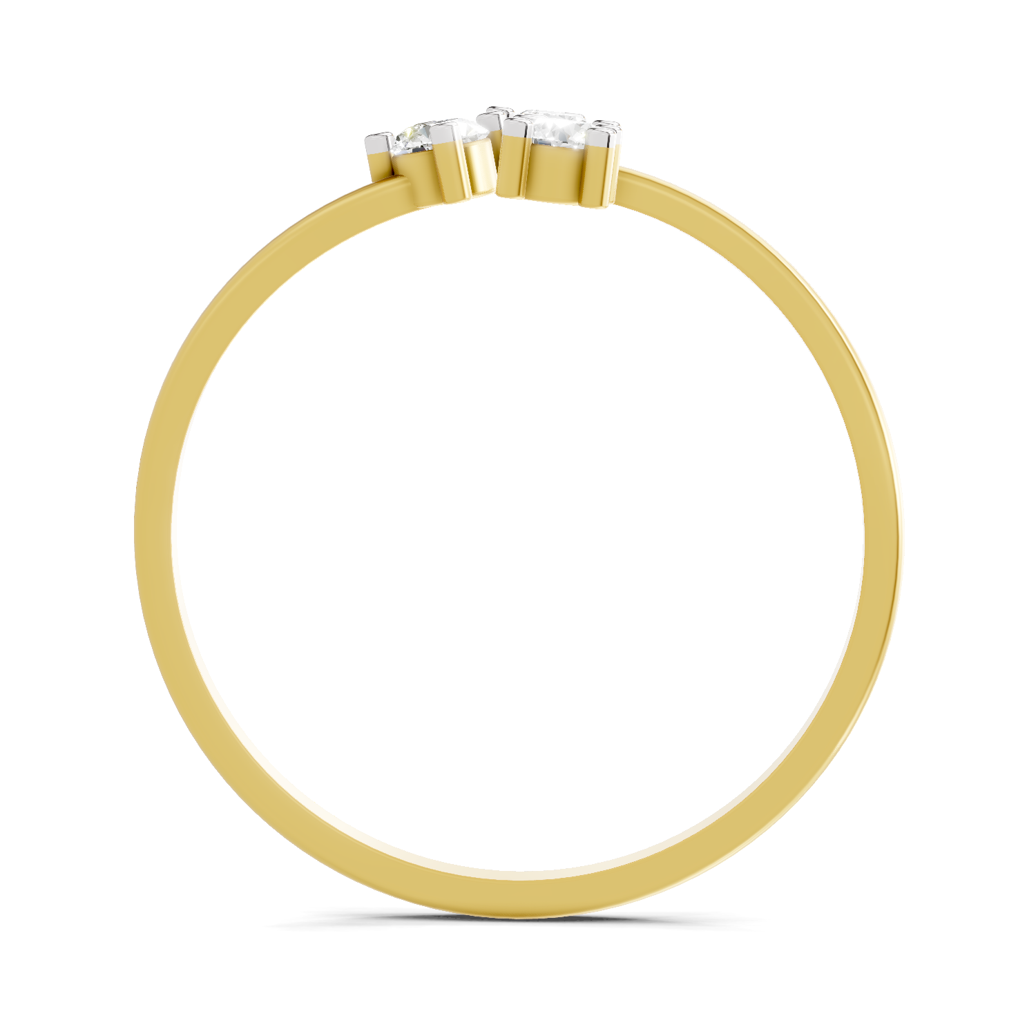 Lab Grown Diamond 0.18CT 925 Sterling Silver Gold Plated Round Shape Ring