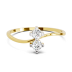 Lab Grown Diamond 0.17CT 925 Sterling Silver Gold Plated Round Shape Ring
