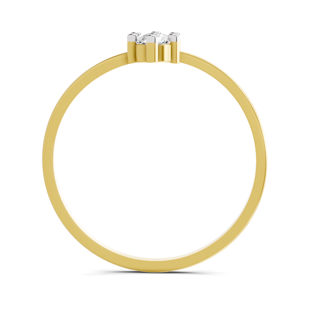 Lab Grown Diamond 0.17CT 925 Sterling Silver Gold Plated Round Shape Ring