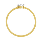 Lab Grown Diamond 0.17CT 925 Sterling Silver Gold Plated Round Shape Ring