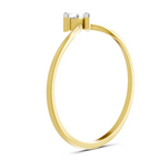 Lab Grown Diamond 0.25CT 925 Sterling Silver Gold Plated Round Shape Ring
