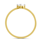 Lab Grown Diamond 0.25CT 925 Sterling Silver Gold Plated Round Shape Ring