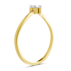 Lab Grown Diamond 0.25CT 925 Sterling Silver Gold Plated Round Shape Ring