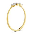 Lab Grown Diamond 0.24CT 925 Sterling Silver Gold Plated Round Shape Ring