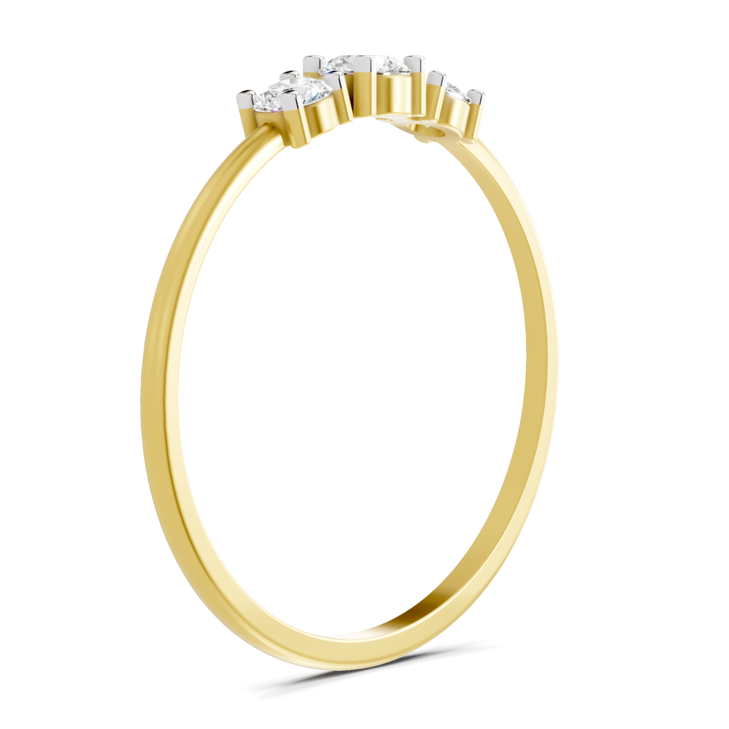 Lab Grown Diamond 0.24CT 925 Sterling Silver Gold Plated Round Shape Ring
