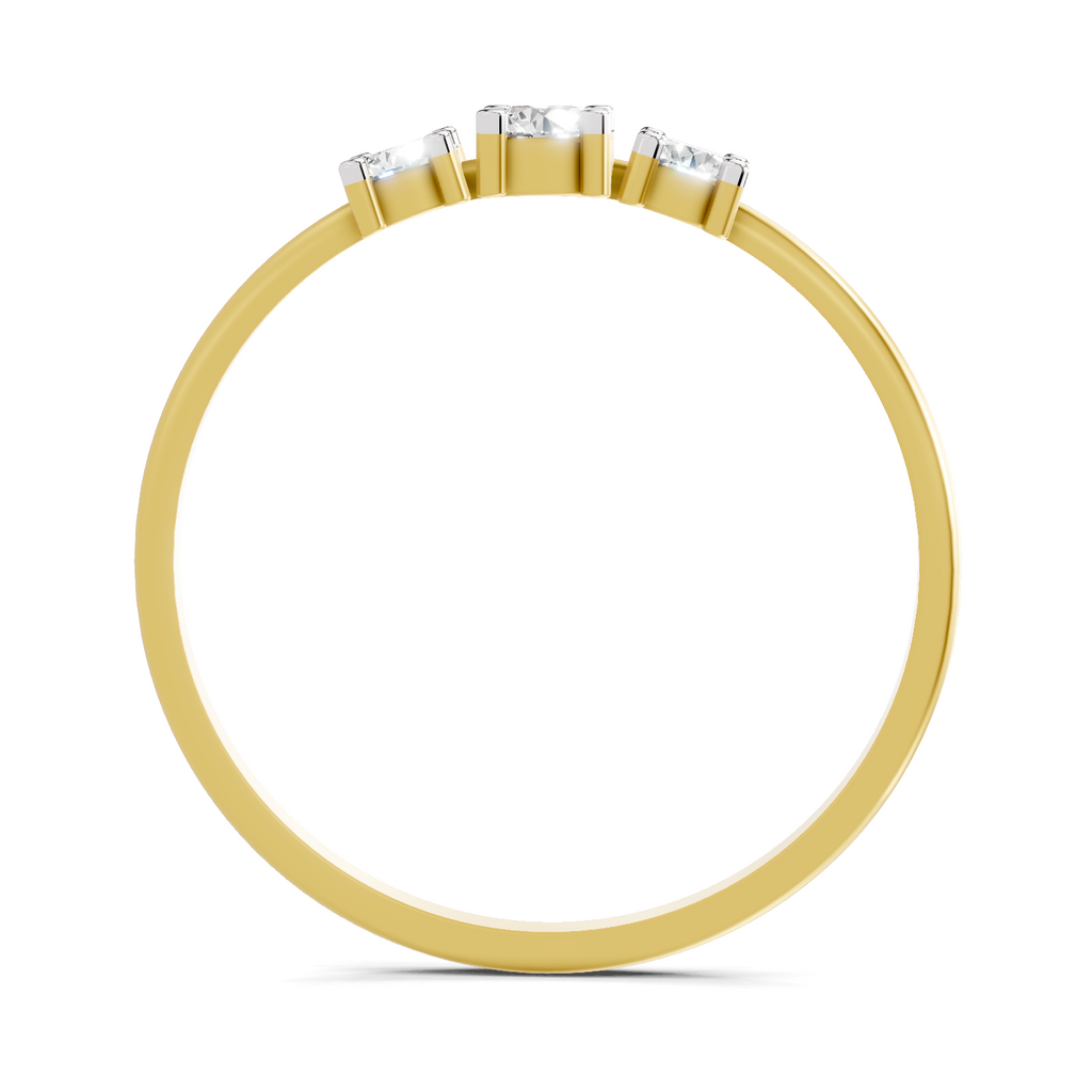 Lab Grown Diamond 0.24CT 925 Sterling Silver Gold Plated Round Shape Ring