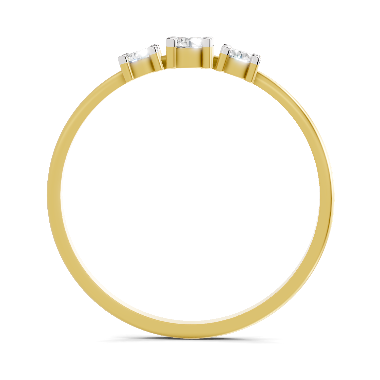 Lab Grown Diamond 0.24CT 925 Sterling Silver Gold Plated Round Shape Ring
