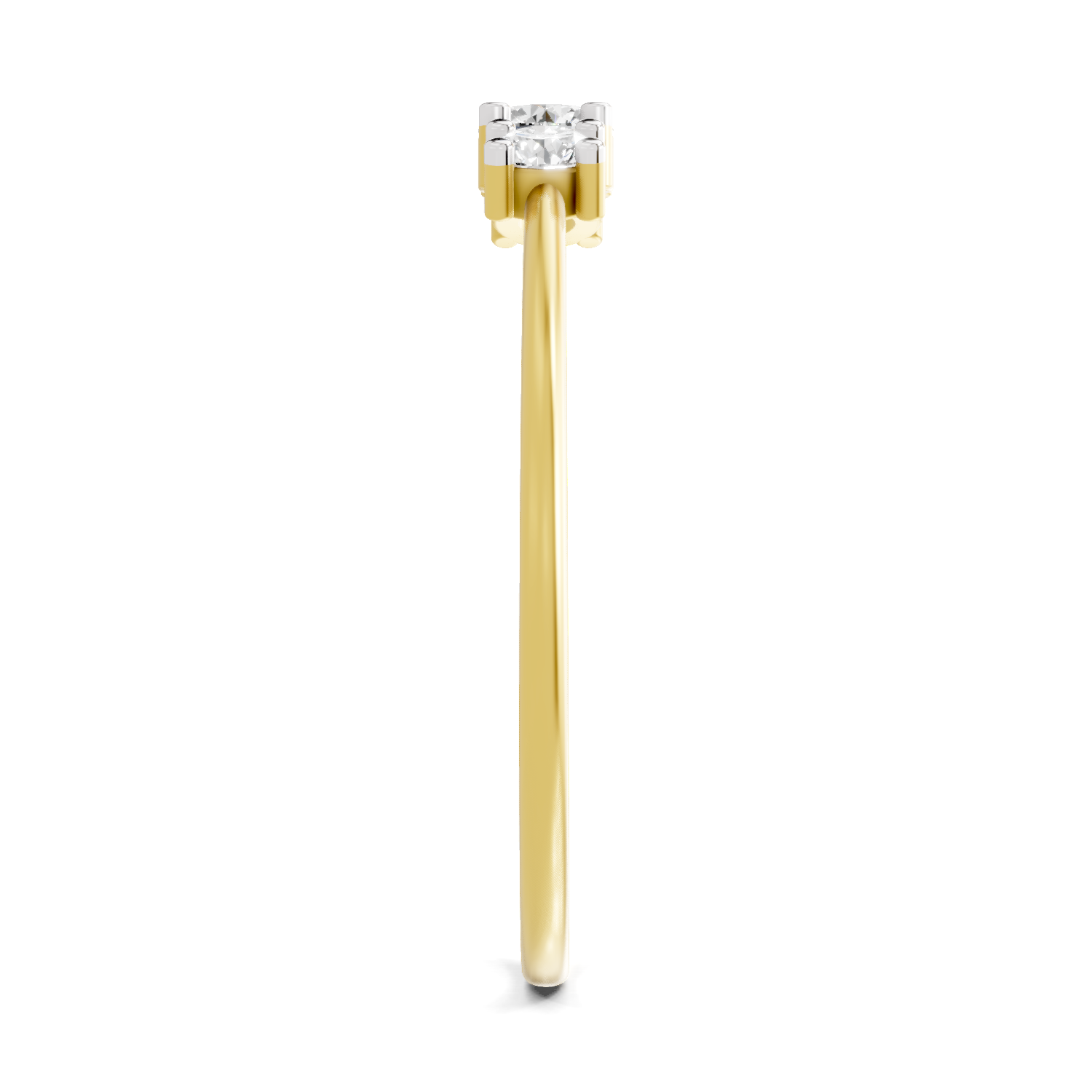 Lab Grown Diamond 0.24CT 925 Sterling Silver Gold Plated Round Shape Ring