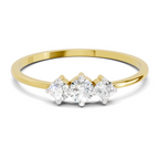 Lab Grown Diamond 0.24CT 925 Sterling Silver Gold Plated Round Shape Ring