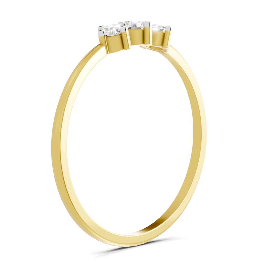 Lab Grown Diamond 0.24CT 925 Sterling Silver Gold Plated Round Shape Ring