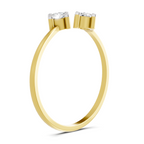Lab Grown Diamond 0.29CT 925 Sterling Silver Gold Plated Round Shape Ring