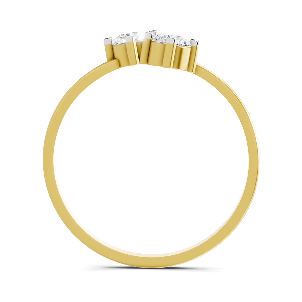 Lab Grown Diamond 0.29CT 925 Sterling Silver Gold Plated Round Shape Ring