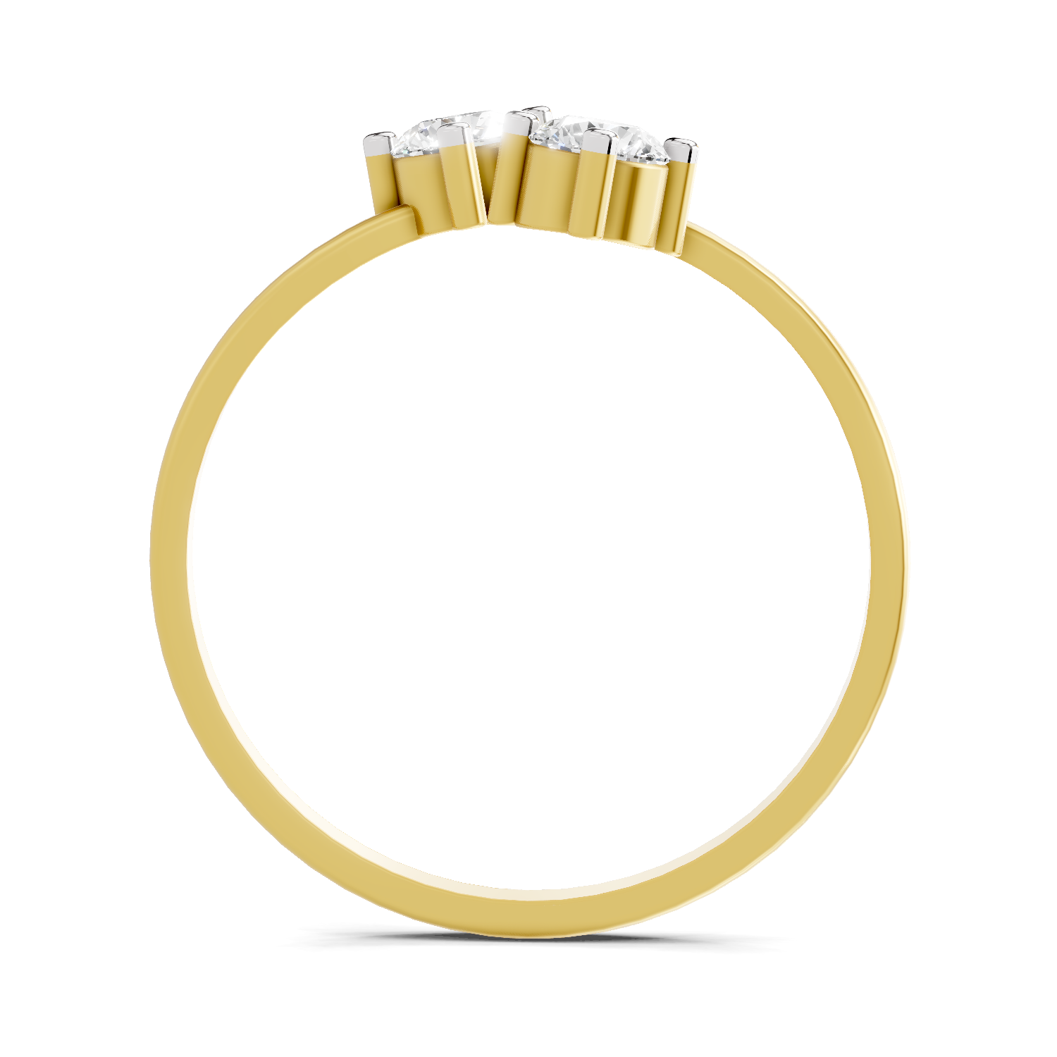 Lab Grown Diamond 0.29CT 925 Sterling Silver Gold Plated Round Shape Ring