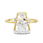 Lab Grown Diamond 0.3CT 925 Sterling Silver Gold Plated Round Shape Ring