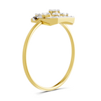 Lab Grown Diamond 0.3CT 925 Sterling Silver Gold Plated Round Shape Ring
