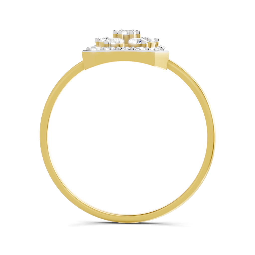 Lab Grown Diamond 0.3CT 925 Sterling Silver Gold Plated Round Shape Ring