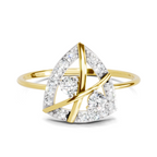 Lab Grown Diamond 0.29CT 925 Sterling Silver Gold Plated Round Shape Ring