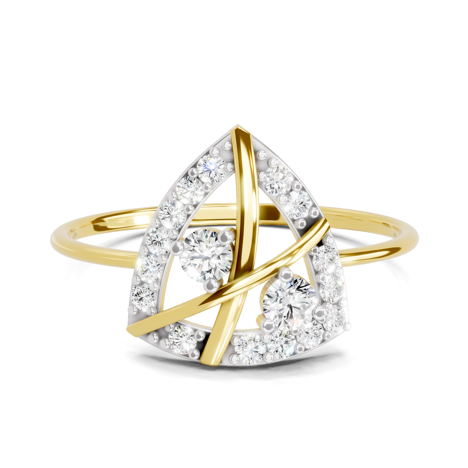Lab Grown Diamond 0.29CT 925 Sterling Silver Gold Plated Round Shape Ring