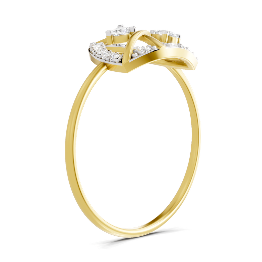 Lab Grown Diamond 0.29CT 925 Sterling Silver Gold Plated Round Shape Ring