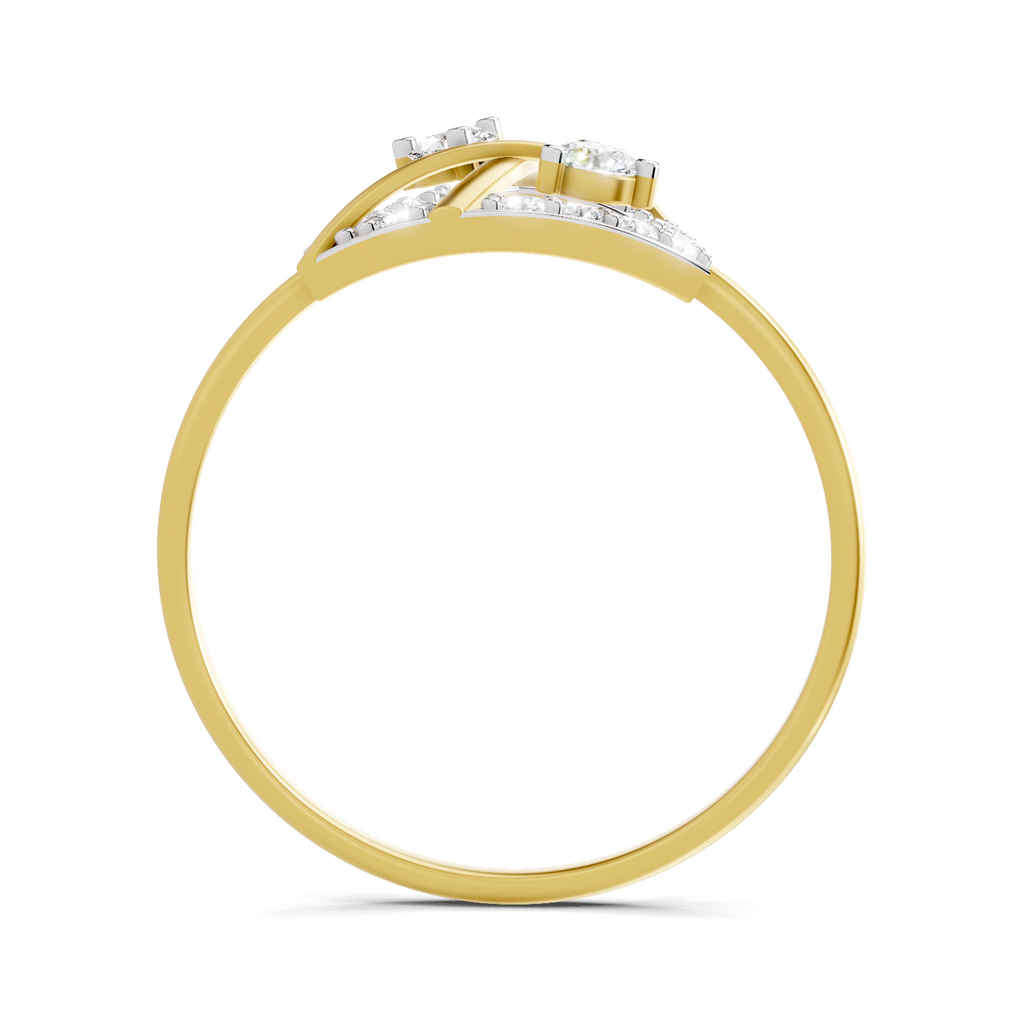 Lab Grown Diamond 0.29CT 925 Sterling Silver Gold Plated Round Shape Ring