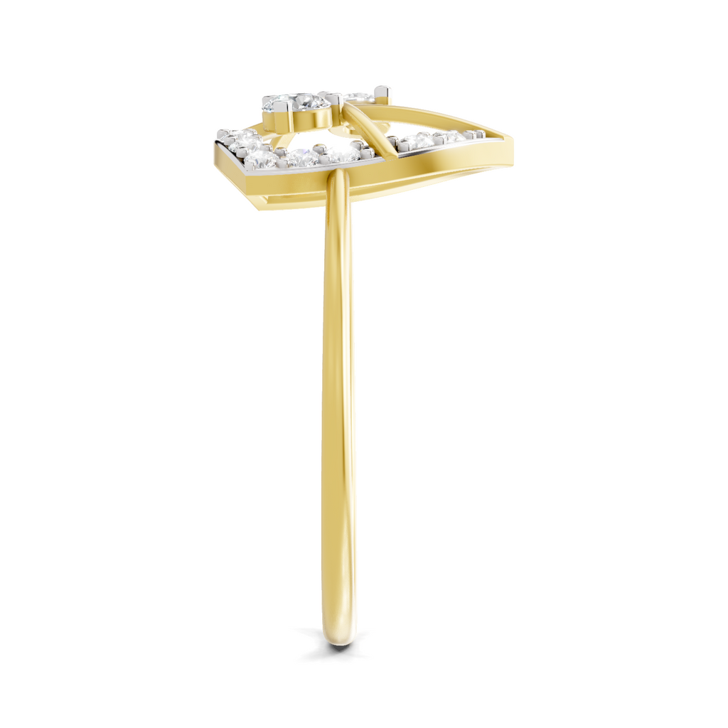 Lab Grown Diamond 0.29CT 925 Sterling Silver Gold Plated Round Shape Ring