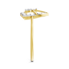 Lab Grown Diamond 0.29CT 925 Sterling Silver Gold Plated Round Shape Ring