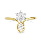 Lab Grown Diamond 0.24CT 925 Sterling Silver Gold Plated Round Shape Ring