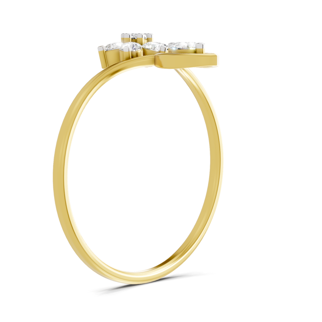 Lab Grown Diamond 0.24CT 925 Sterling Silver Gold Plated Round Shape Ring
