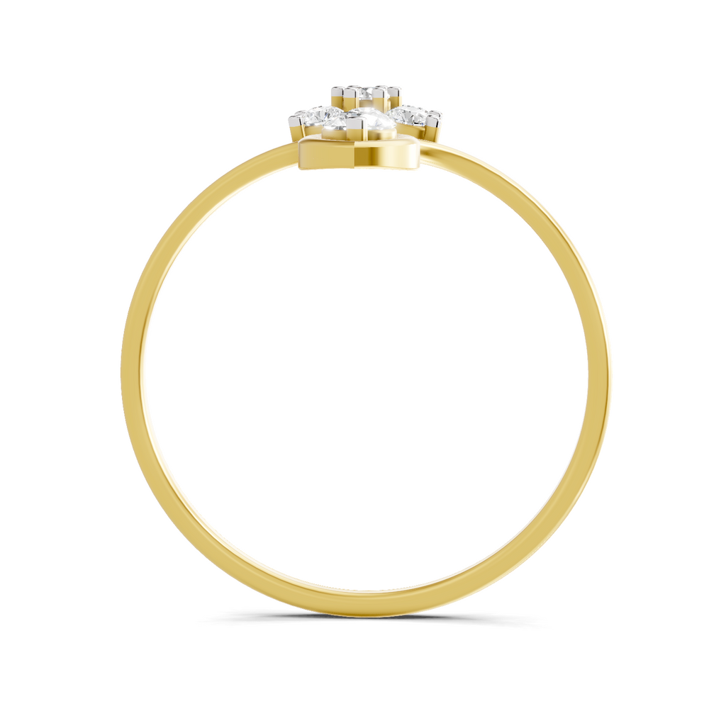 Lab Grown Diamond 0.24CT 925 Sterling Silver Gold Plated Round Shape Ring