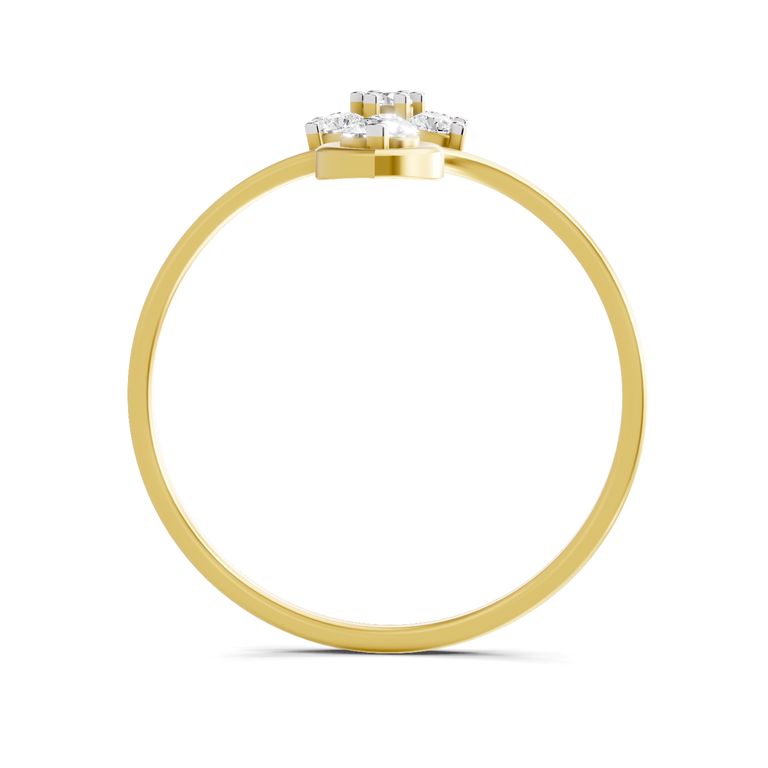 Lab Grown Diamond 0.24CT 925 Sterling Silver Gold Plated Round Shape Ring