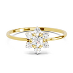 Lab Grown Diamond 0.24CT 925 Sterling Silver Gold Plated Round Shape Ring