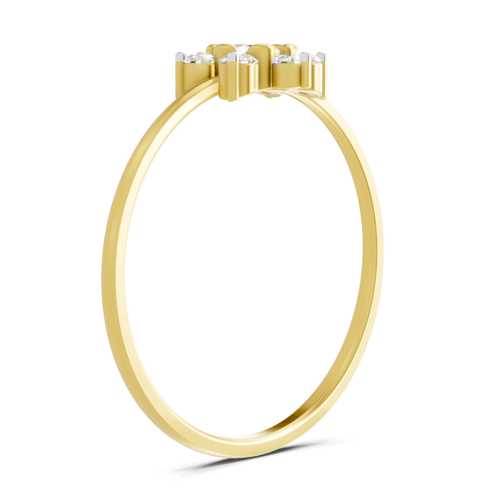 Lab Grown Diamond 0.24CT 925 Sterling Silver Gold Plated Round Shape Ring