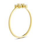 Lab Grown Diamond 0.24CT 925 Sterling Silver Gold Plated Round Shape Ring