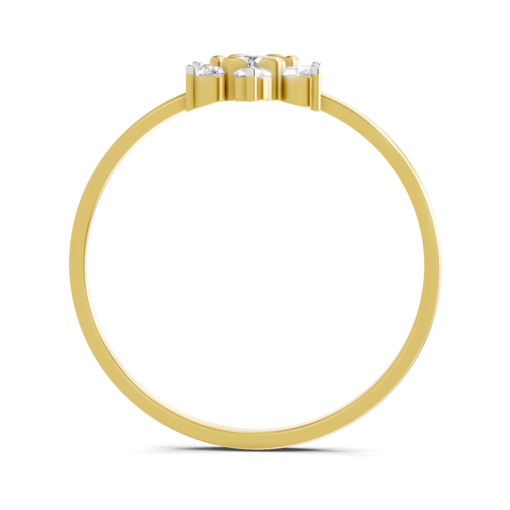 Lab Grown Diamond 0.24CT 925 Sterling Silver Gold Plated Round Shape Ring