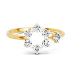 Lab Grown Diamond 0.31CT 925 Sterling Silver Gold Plated Round Shape Ring