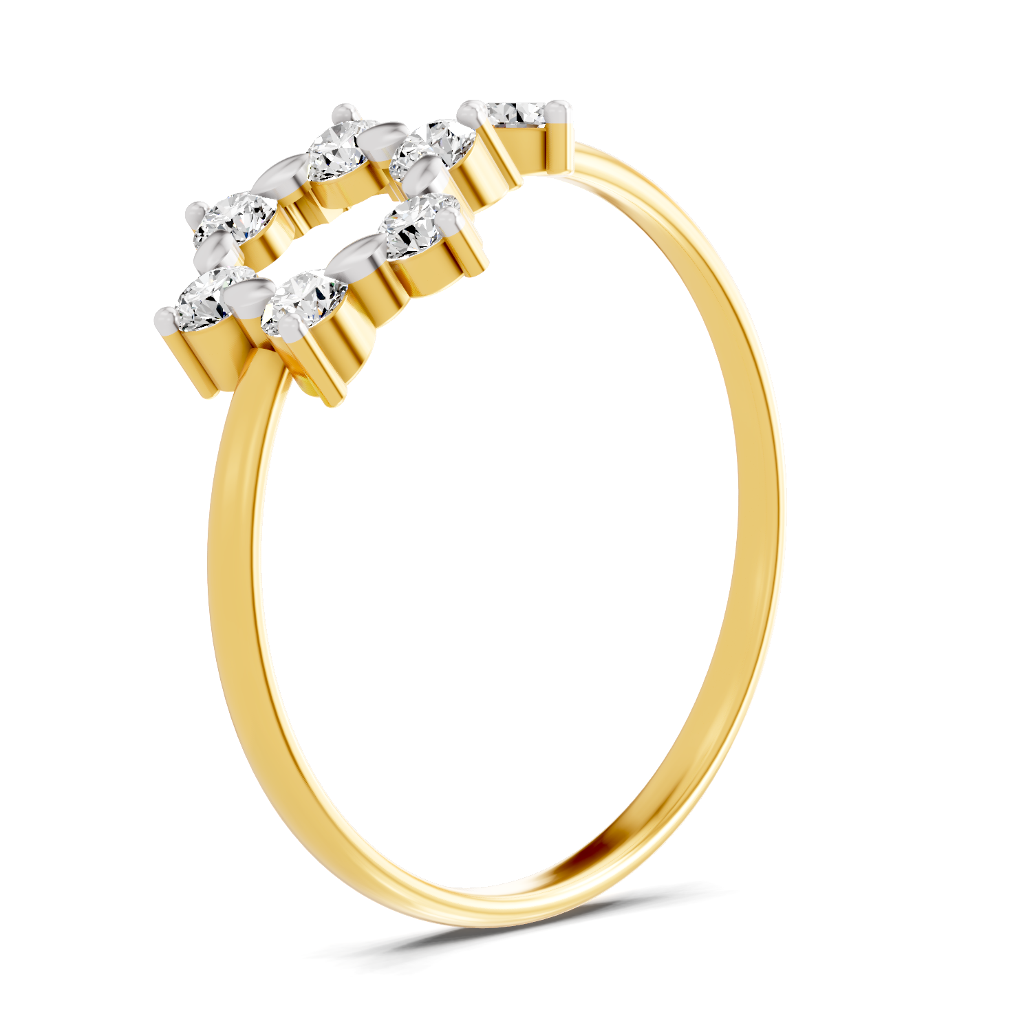 Lab Grown Diamond 0.31CT 925 Sterling Silver Gold Plated Round Shape Ring