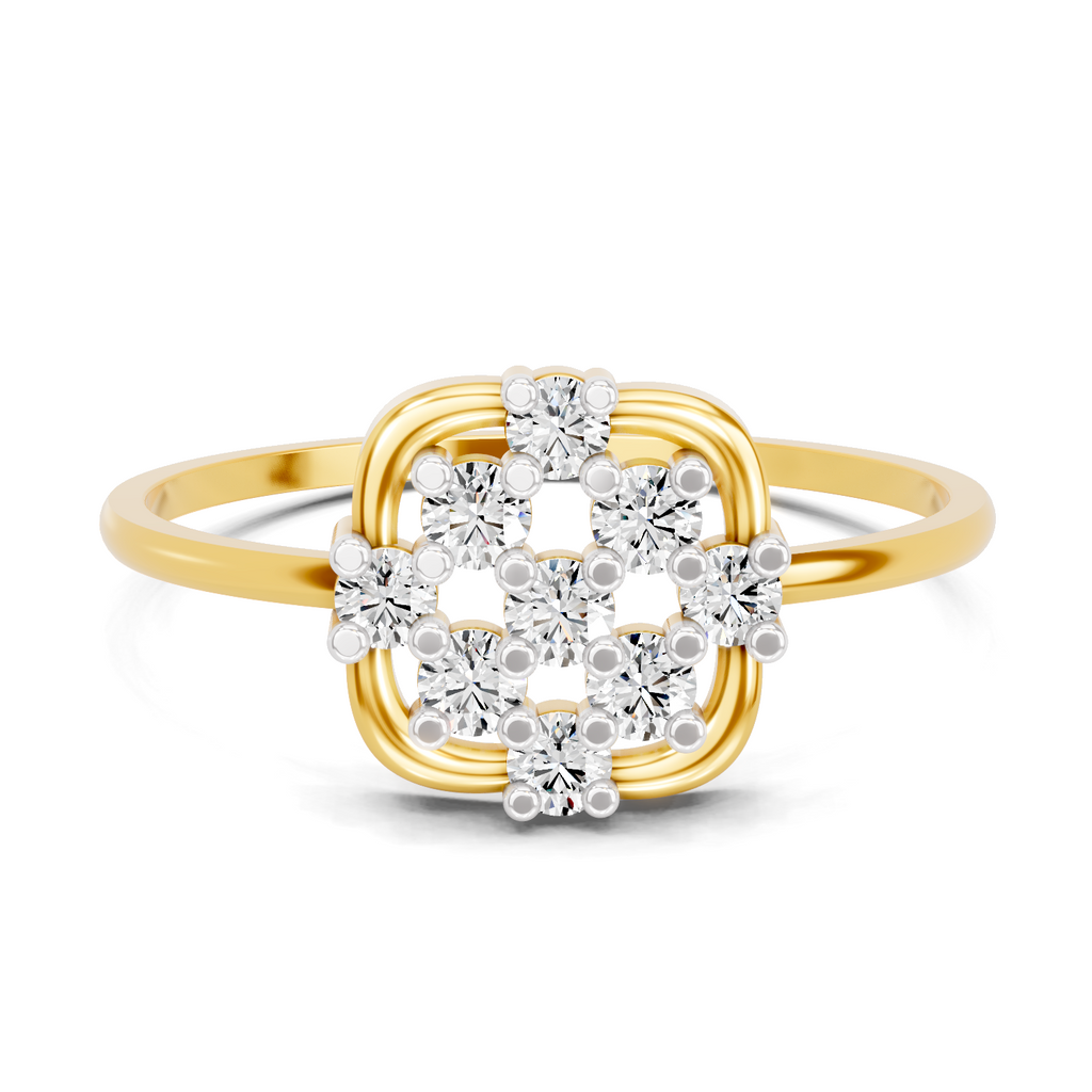 Lab Grown Diamond 0.29CT 925 Sterling Silver Gold Plated Round Shape Ring