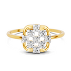 Lab Grown Diamond 0.29CT 925 Sterling Silver Gold Plated Round Shape Ring