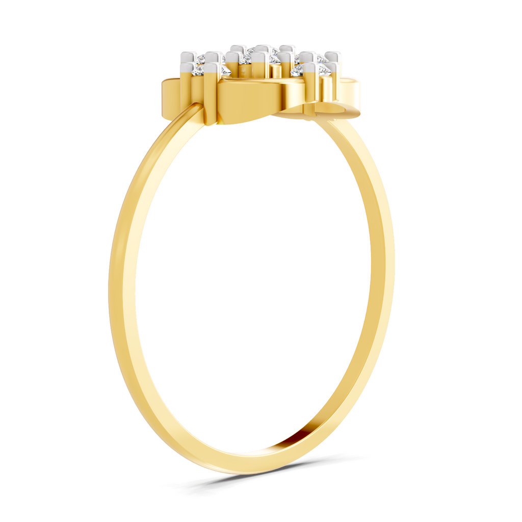 Lab Grown Diamond 0.29CT 925 Sterling Silver Gold Plated Round Shape Ring