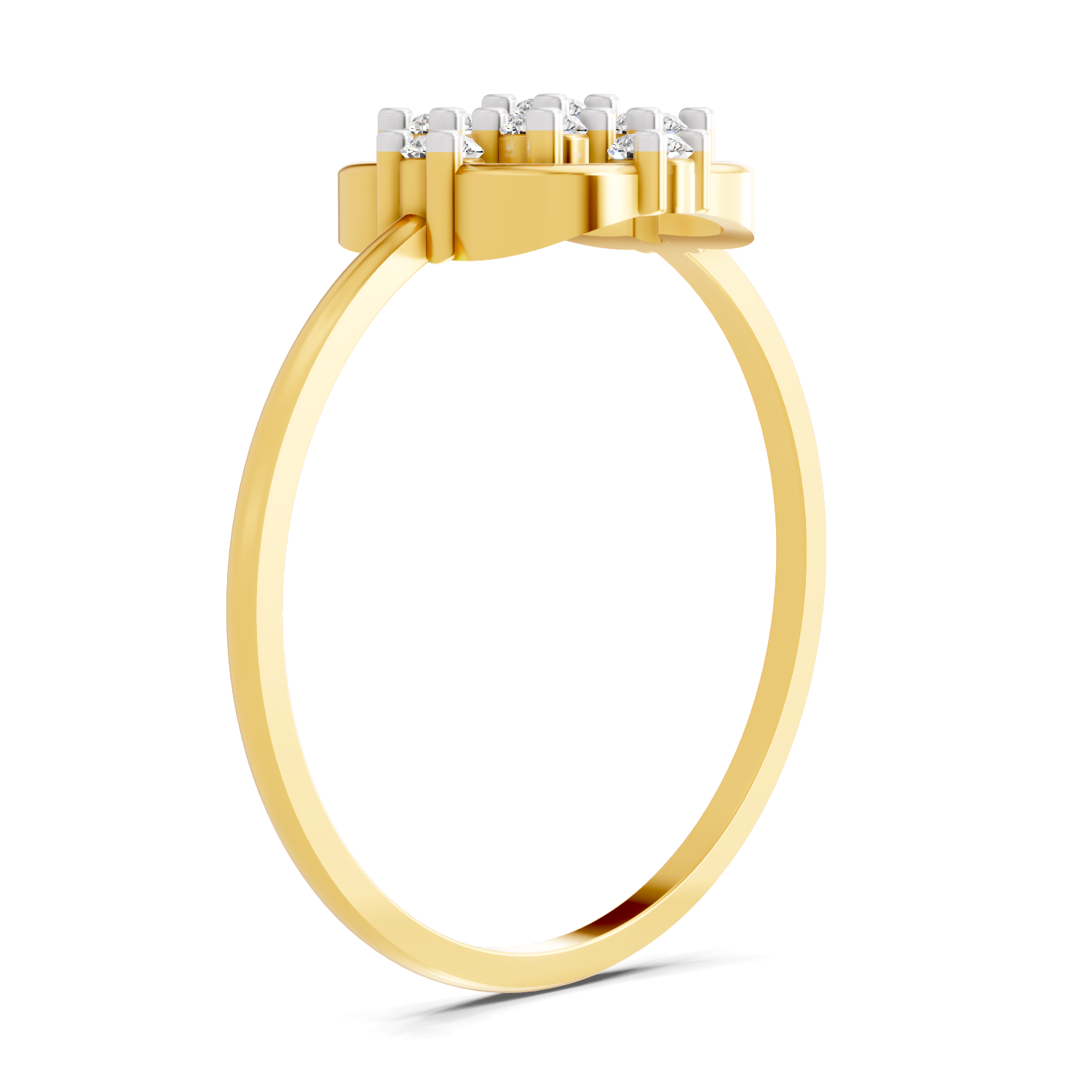 Lab Grown Diamond 0.29CT 925 Sterling Silver Gold Plated Round Shape Ring