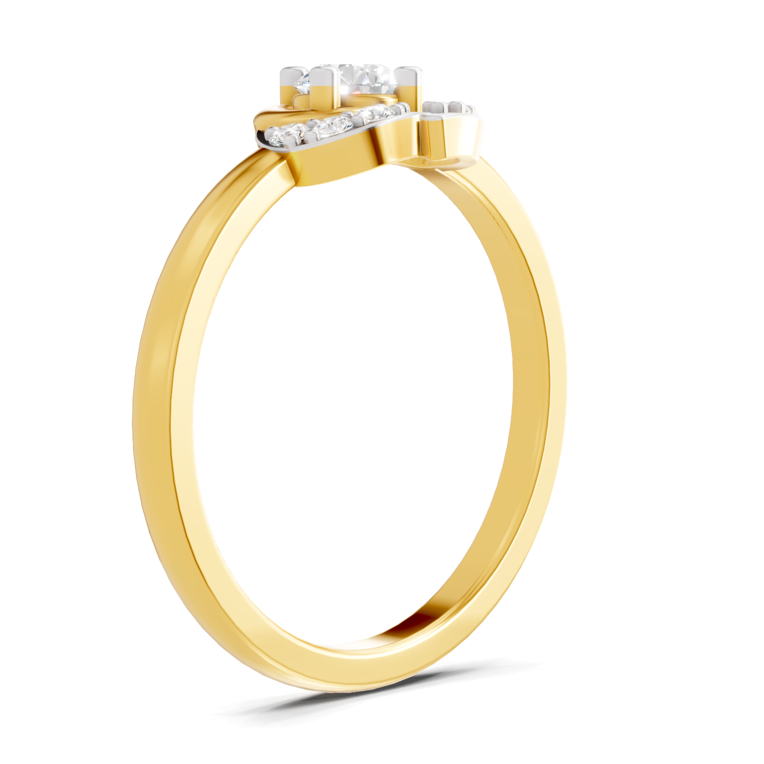 Lab Grown Diamond Ring 0.25 Carat IGI Certified Round Shape 925 Sterling Silver Gold Plated Fashion Ring