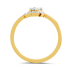 Lab Grown Diamond Ring 0.25 Carat IGI Certified Round Shape 925 Sterling Silver Gold Plated Fashion Ring